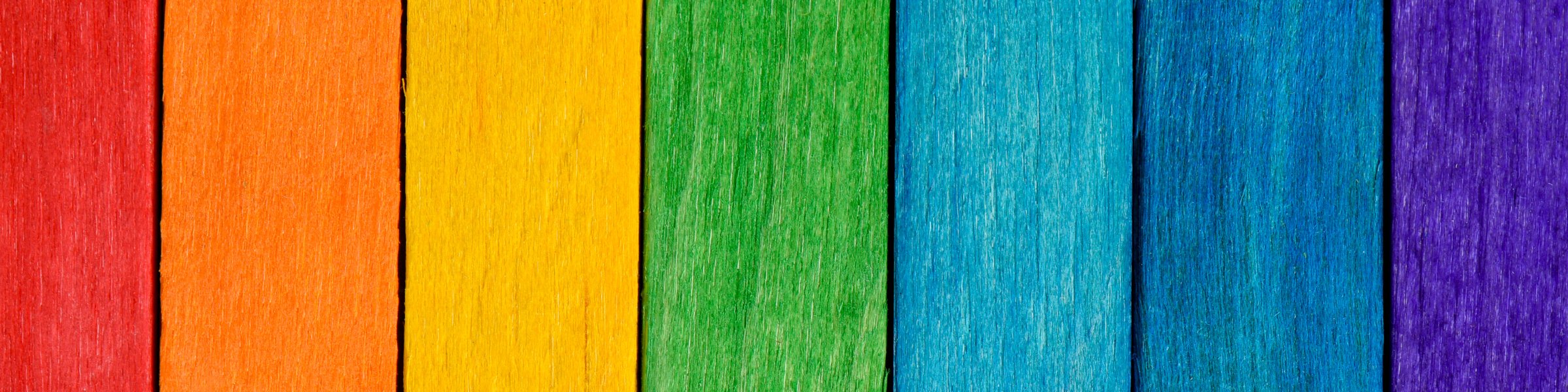 Rainbow Colored Wooden Panels 